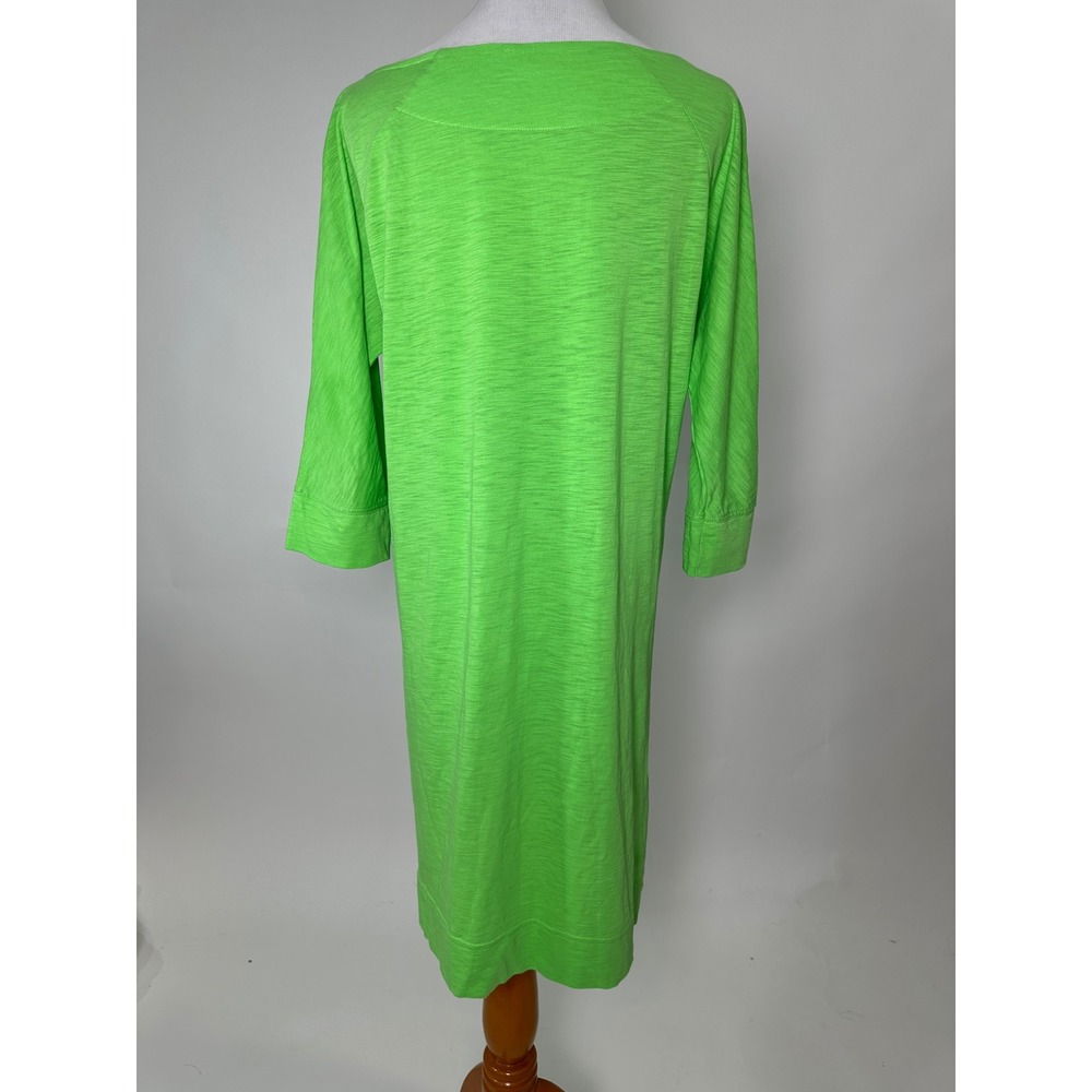 Lilly Pulitzer Lime Green Pima Cotton Shift Dress Halloween 3/4 Sleeve M - Picture 6 of 9